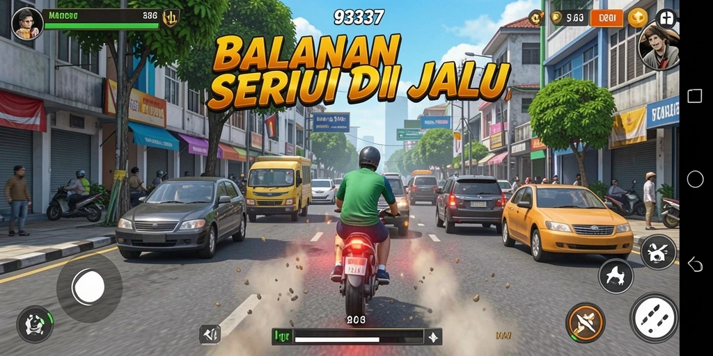 Gameplay seru dalam balapan penuh aksi di 93337.