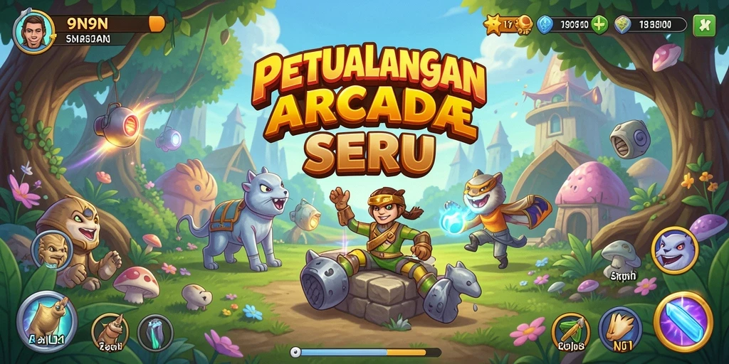 Screenshot gameplay <strong>9N9N</strong> yang penuh aksi dan tantangan.
