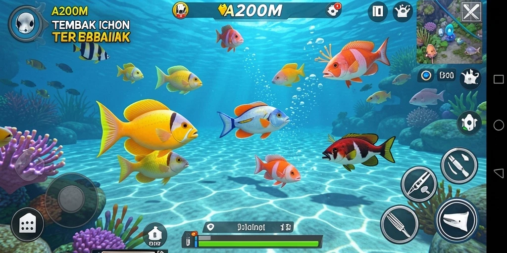 Tampilan gameplay A200M yang seru dan penuh warna.