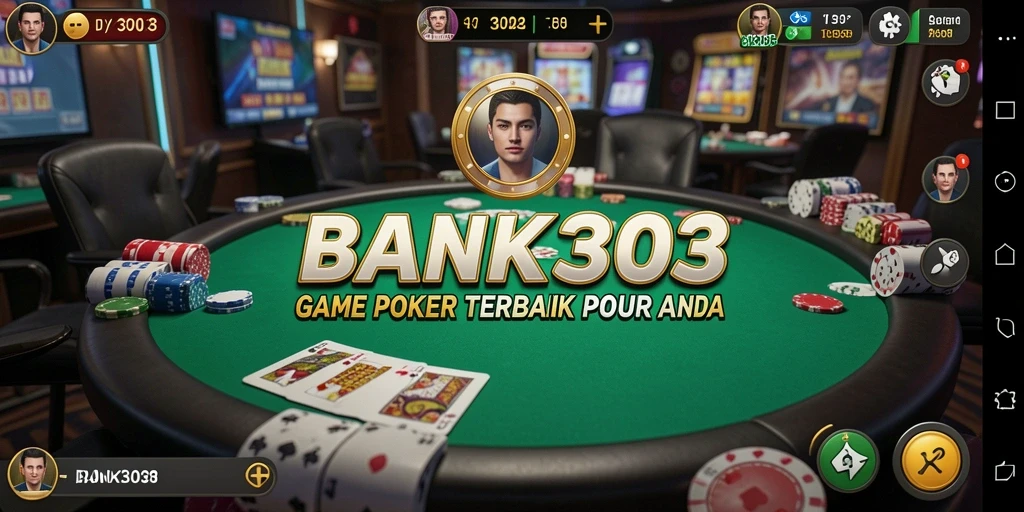 Screenshot permainan BANK303 menampilkan aksi seru dalam permainan Poker.