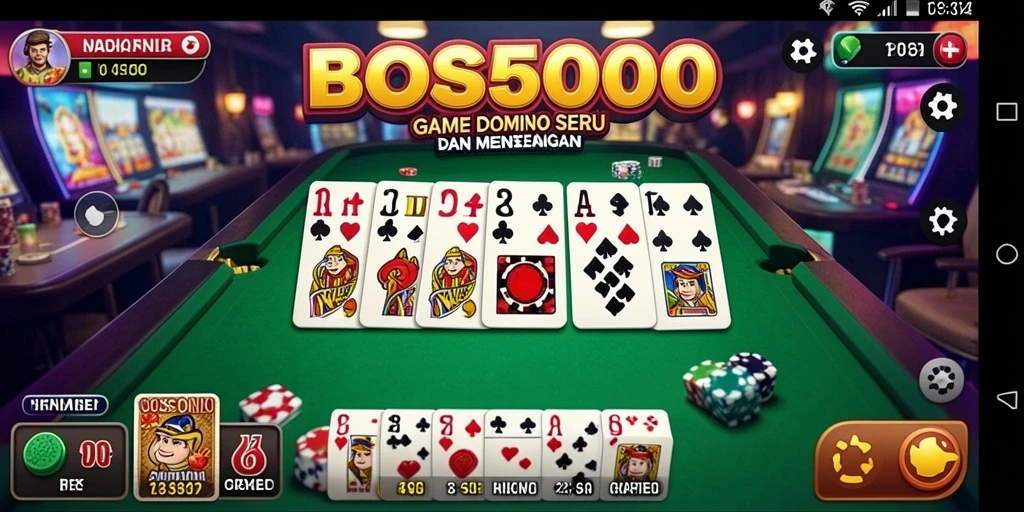 Tampilan gameplay domino yang seru dan interaktif di BOS5000.