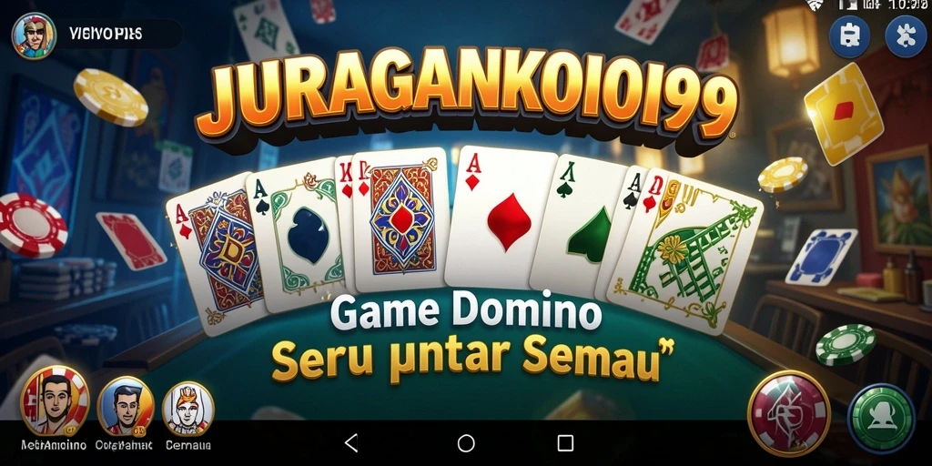 Tampilan utama JURAGANKOIN99 dengan gameplay Domino yang seru.