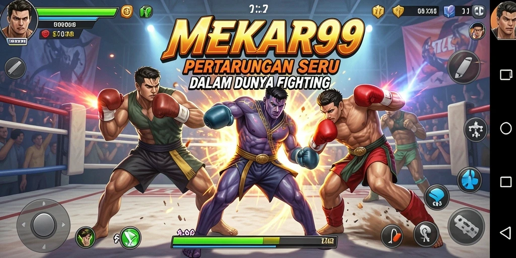 Screenshot dari gameplay seru MEKAR99 dengan pertarungan yang intens.