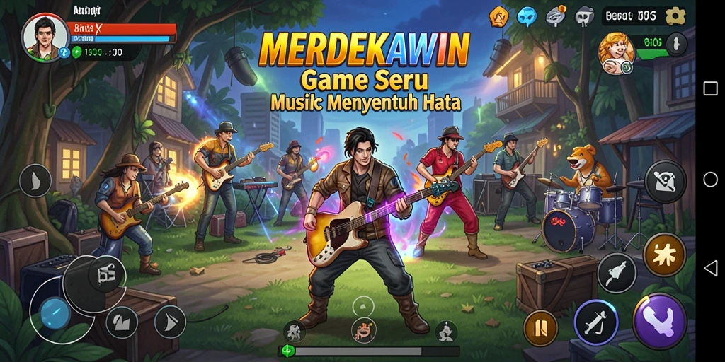 Tampilan gameplay seru dari MERDEKAWIN dengan berbagai lagu