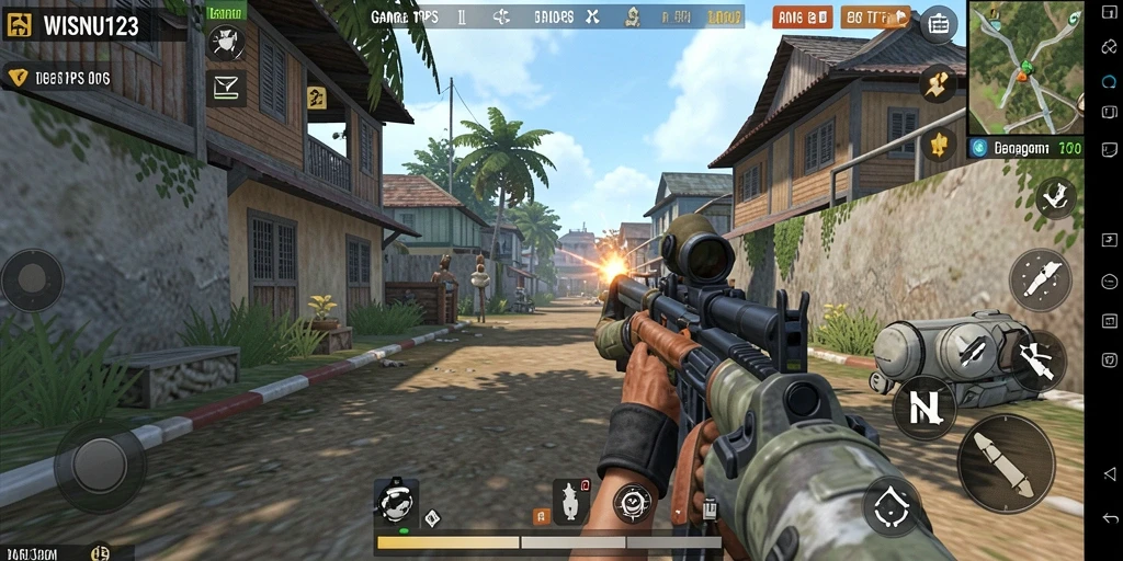 Tampilan gameplay seru dari WISNU123 yang penuh aksi.