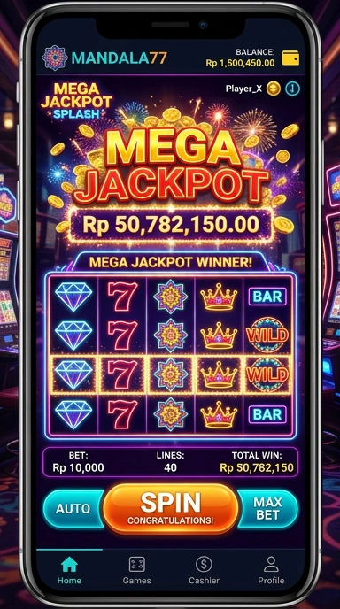 Tampilan beranda mandala77 yang mudah dinavigasi.